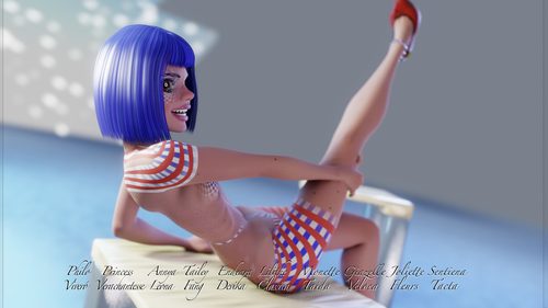 Zandeya, Being Patriotic with her Blue Hair I #10