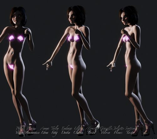 Annya-Leona Bright Fireglow Bikini Bits Turnarounds I #1