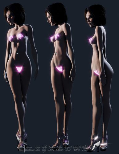 Annya-Leona Bright Fireglow Bikini Bits Turnarounds I #3