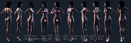 Annya-Leona Bright Fireglow Bikini Bits Turnarounds I #5