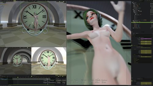 Annya-Leona at the Clock, Painted Workspace Renders I #1
