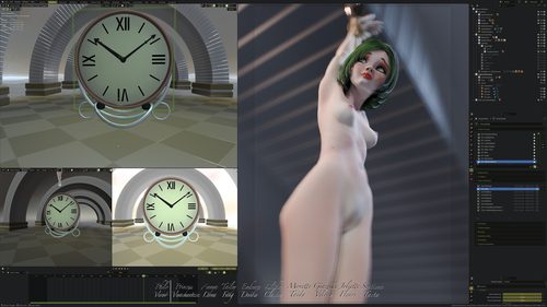 Annya-Leona at the Clock, Painted Workspace Renders I #5